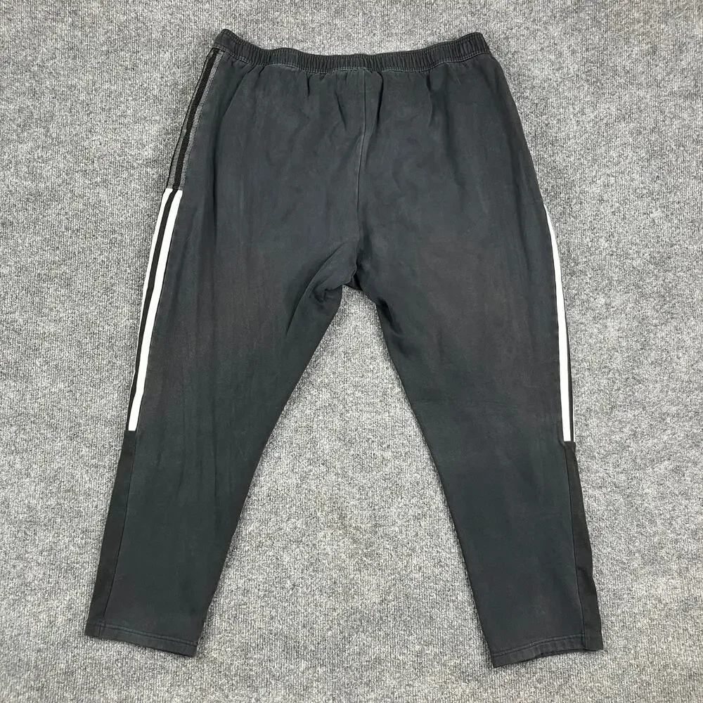 Adidas Sweatpants Mens Size 2XL‎ Black Striped Elastic Waist Athletic Jogger